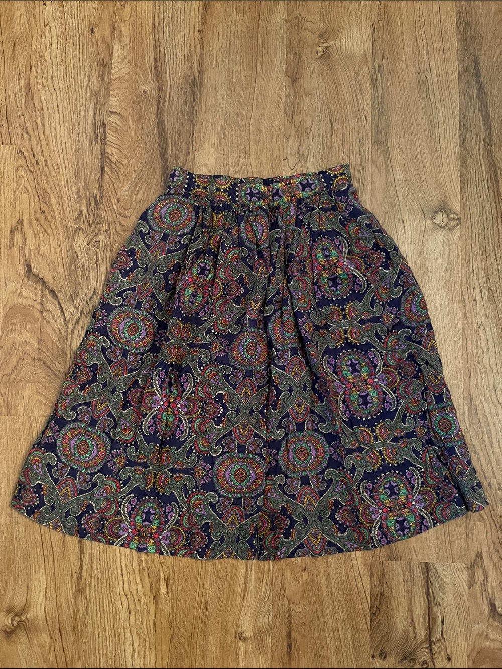 Vintage 80’s Paisley Button Down Pocket Skirt